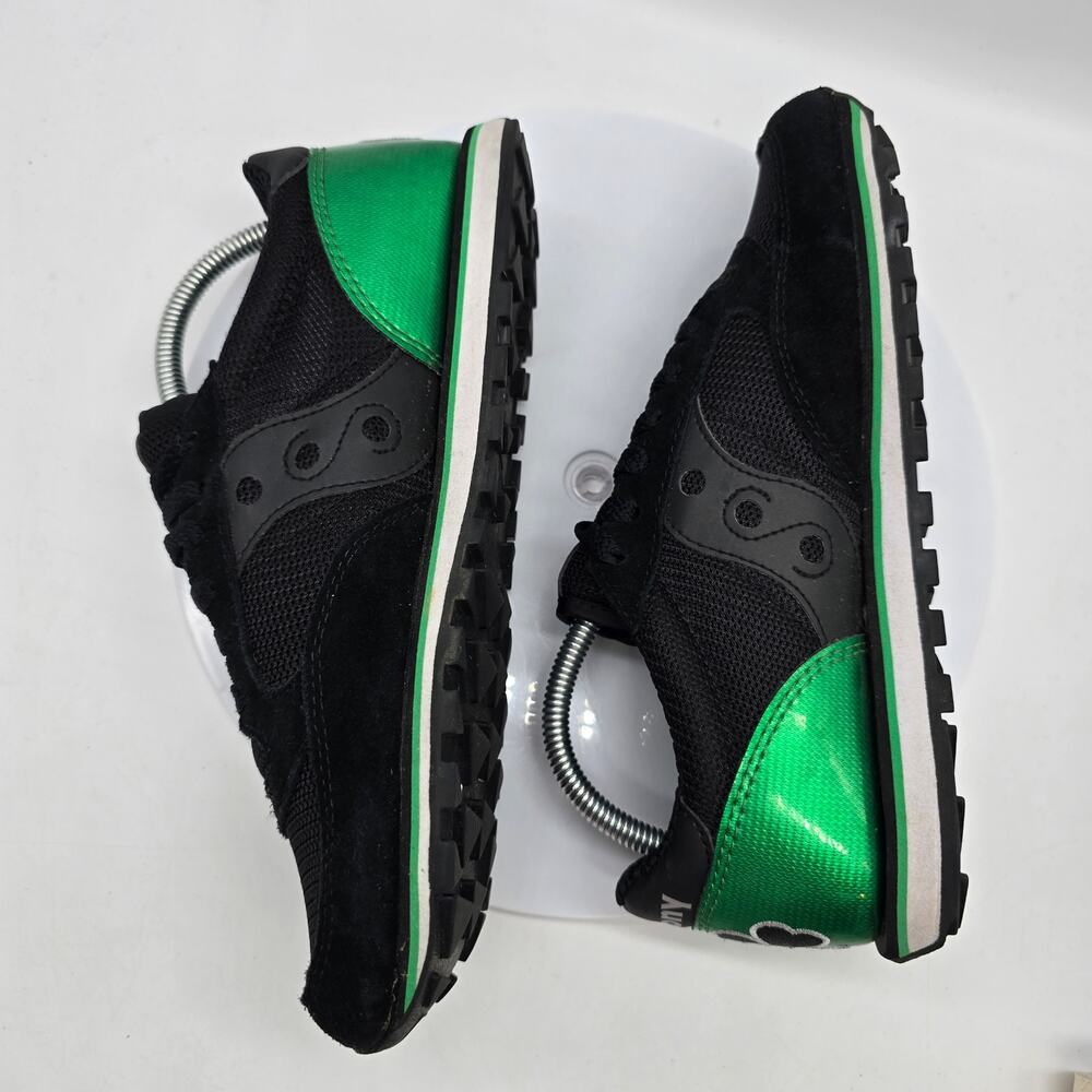 Saucony Jazz Low Pro Shamrock Sneakers Mens Size 7  Women's 8.5 Black and Green - Picture 6 of 8